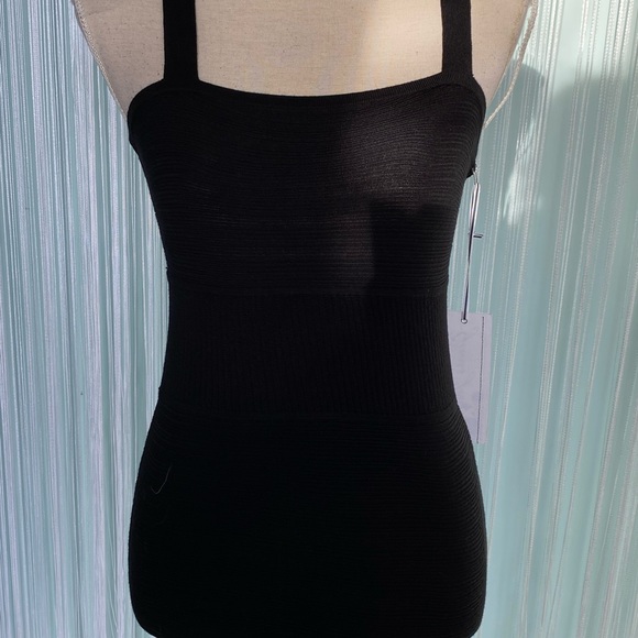 Guess Jeans Black Knitted Open Back Ribbed Dress NWT - Picture 1 of 15